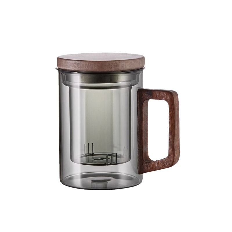 Customized thickened high-temperature resistant office glass tea cups, men's personal cups, household tea-water separation cups, and tea brewing cups by the manufacturer Item Picture