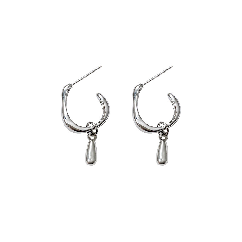 Metal teardrop stud earrings, a new bestseller for women in 2025, feature a light luxury, simple geometric design and a high-end feel Item Picture