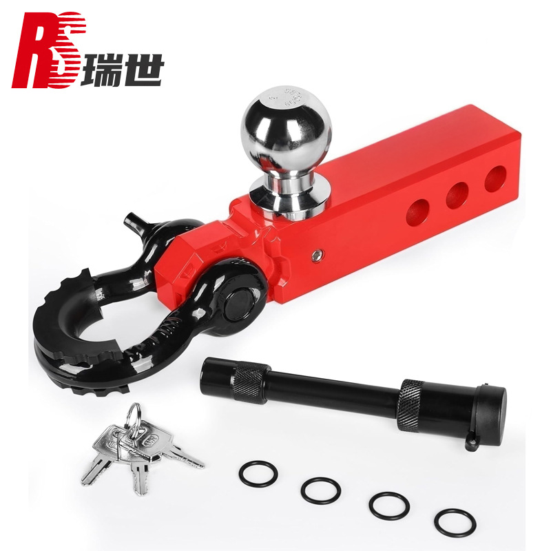 Automobile ball head trailer hook, RV towing hook, forged quality, extended solid ball head square mouth trailer arm full figure