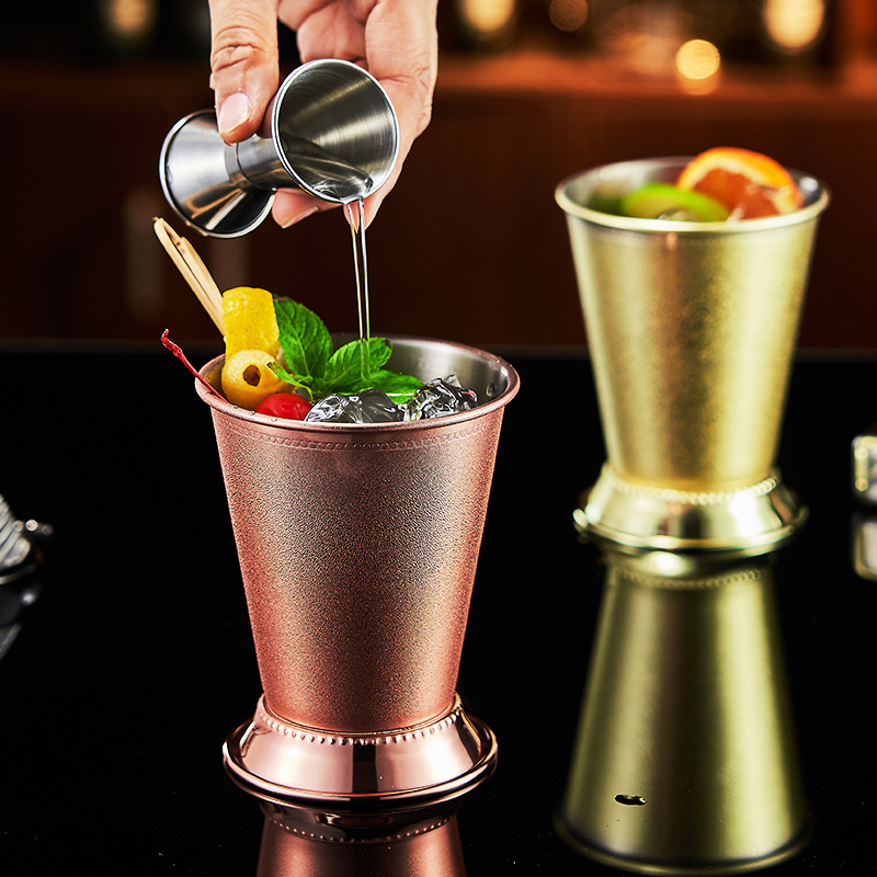 Mint Julep Cup, Metal cocktail cup, Special Metal Cup, rolled edge Mojito Application Scenario