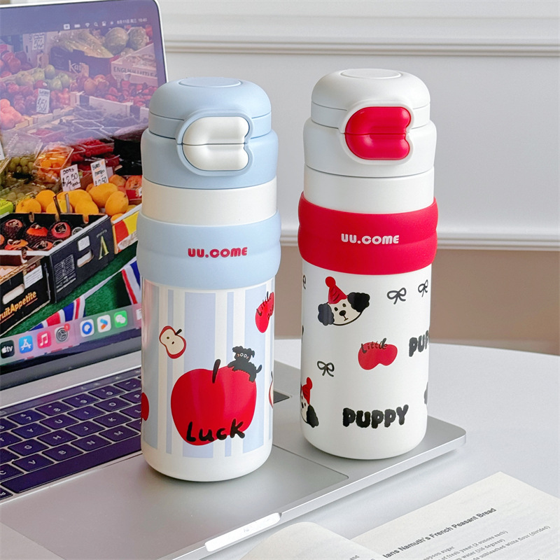 2025 New cute cartoon children's insulated cup, high appearance level, 500ml stainless steel water cup, student insulated water cup details Picture