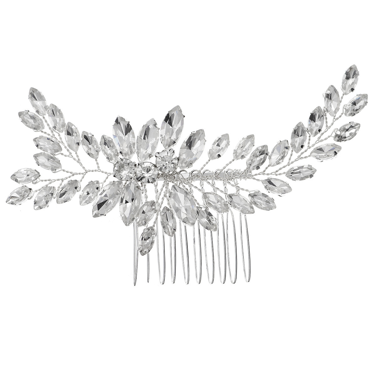 Cross-border new bride accessories: Horse eye water diamond insert comb, wedding performance updo hair accessory, high-end handcrafted comb for women Item Picture