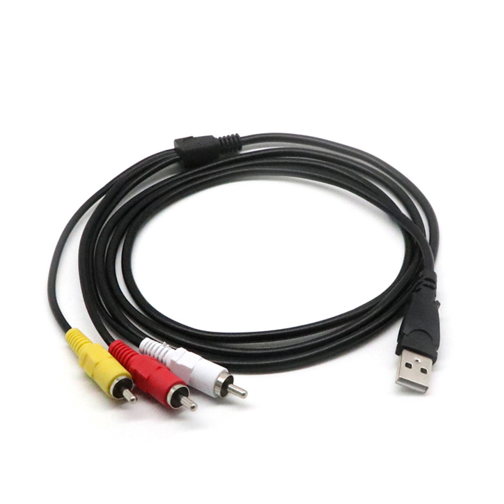 USB to Sanlianhua AV cable, USB to 3RCA audio and video cable, USB2.0 to 2RCA extension cable full figure
