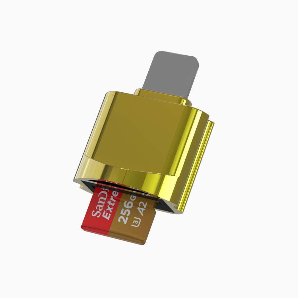 Compatible with Apple iphone card reader, OTG card reader, Micro SD/TF memory card, and card storage converter Specification drawing