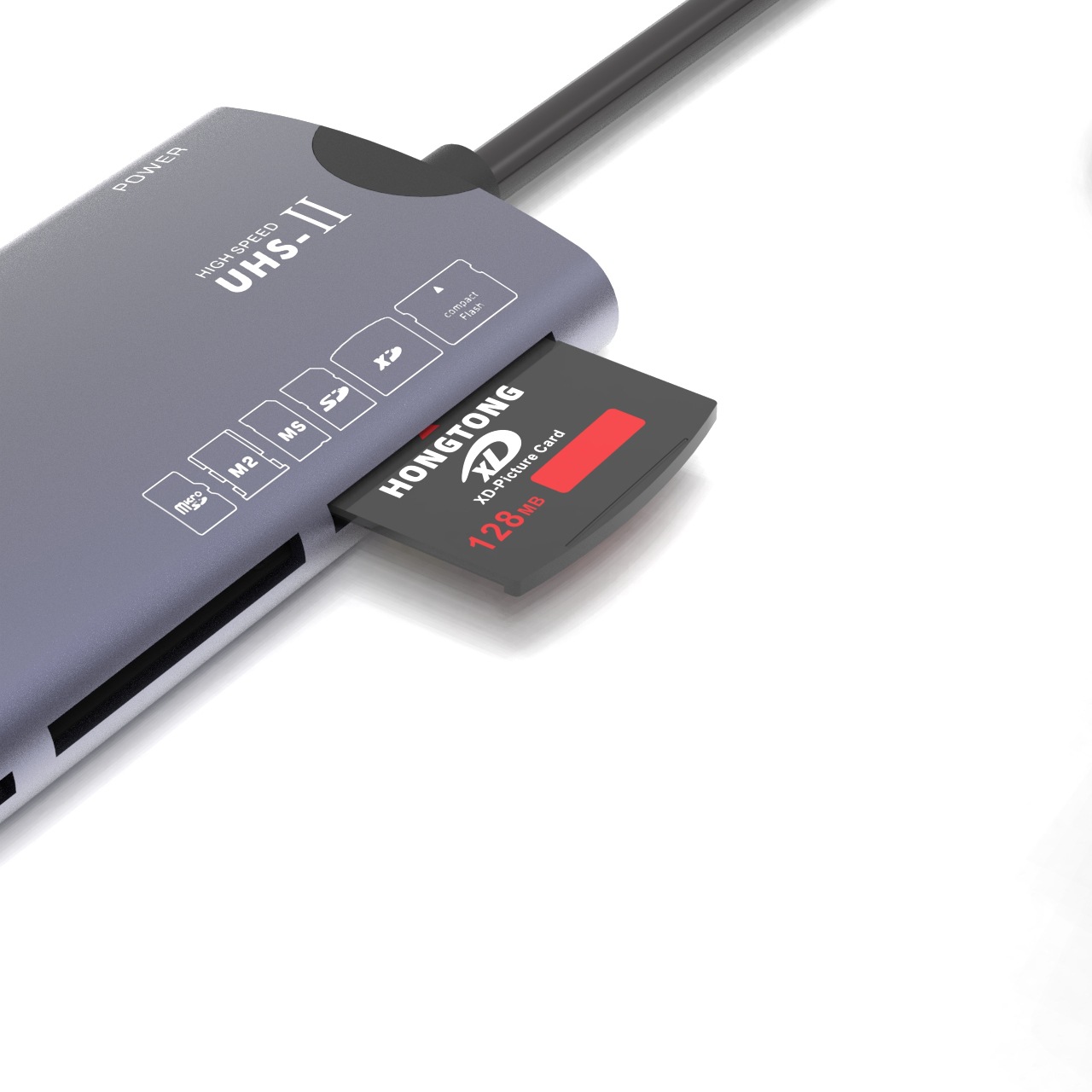 Private mold usb high-speed ms multi-functional cf card reader sd aluminum alloy tf computer six-in-one xd card reader mobile phone Specification drawing