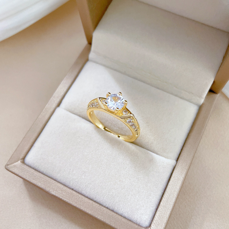 【 Real Gold 】 Eight-heart, eight-arrow, full diamond ring with adjustable opening, simple Japanese-style ring couple rings details Picture