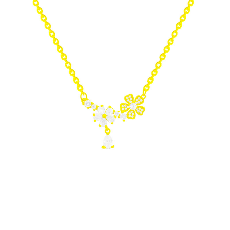 Super Flash Zircon Petal Necklace with a light luxury and niche design sense collarbone chain 2023 new bestseller necklace accessory wholesale Item Picture
