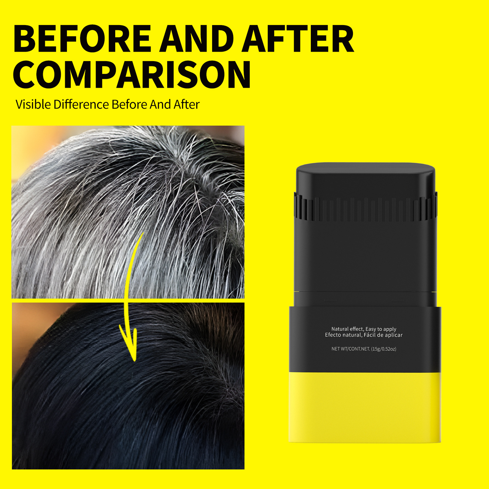 Cross-border white hair color-matching stick can easily cover white hair in one go. Fill the top of the head with natural, long-lasting and waterproof dyeing cream details Picture