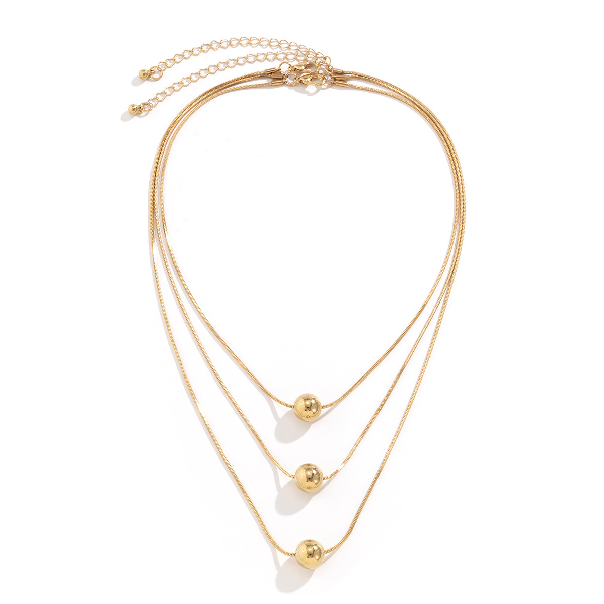 A simple French cold style round bead collarbone chain necklace with a minimalist design for women, featuring cross-border accessories from Europe and America Item Picture