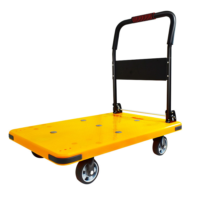 Trolley folding cargo flatbed truck, warehouse trailer, portable flatbed truck, universal silent wheel trolley, handling flatbed truck Item Picture