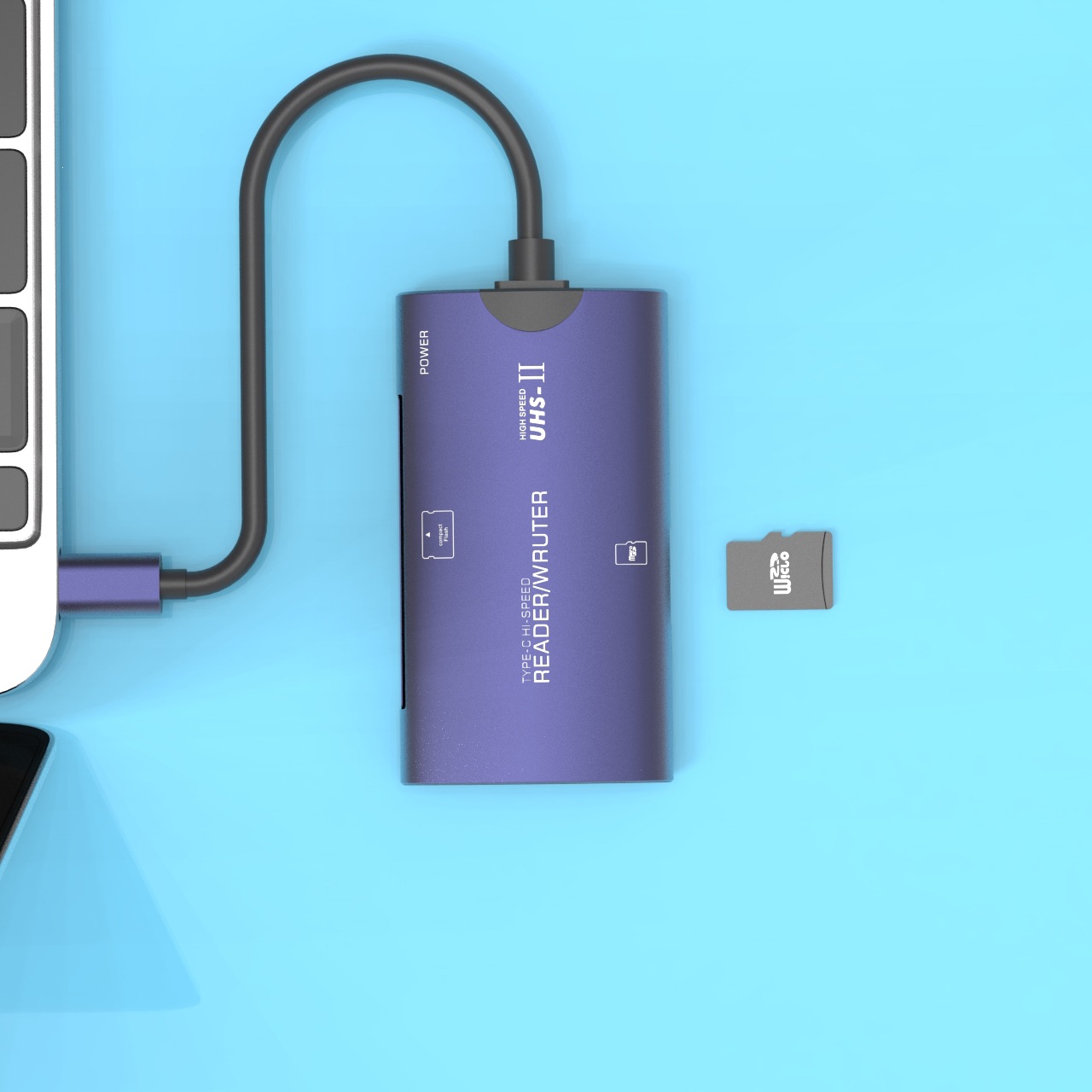 Private mold usb high-speed multi-functional cf card reader tf aluminum alloy computer and mobile phone two-in-one card reader type-c Application Scenario