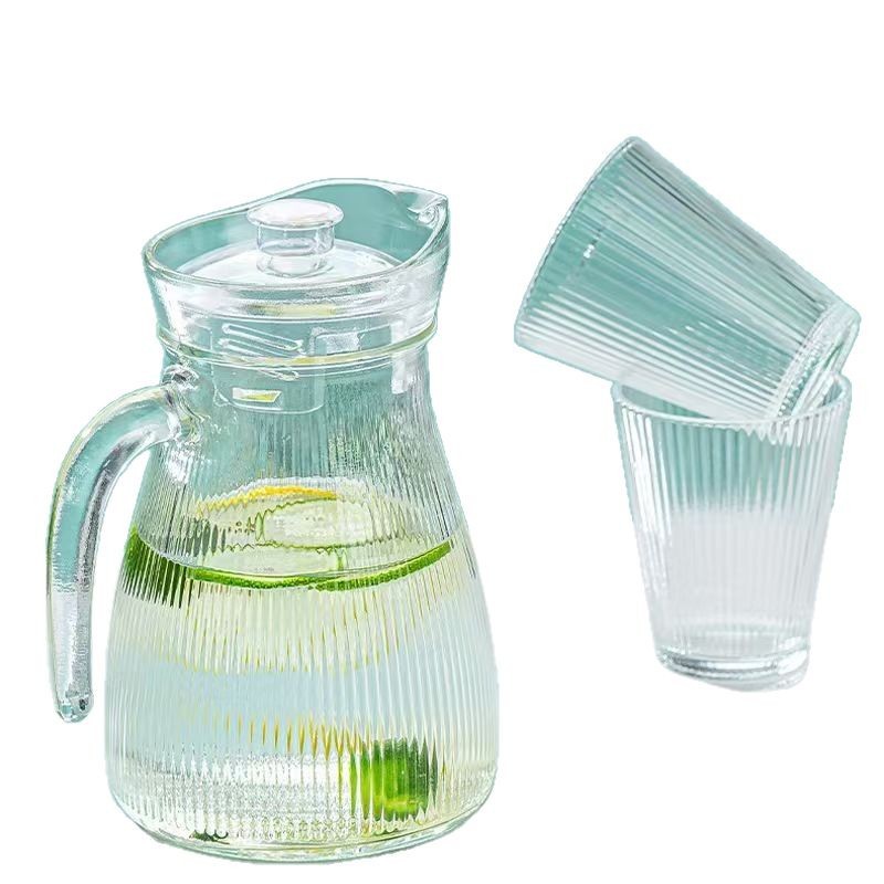 Source factory glass cold water bottle set, high appearance level, large-capacity household cold water bottle and cup, wholesale of event gifts Item Picture