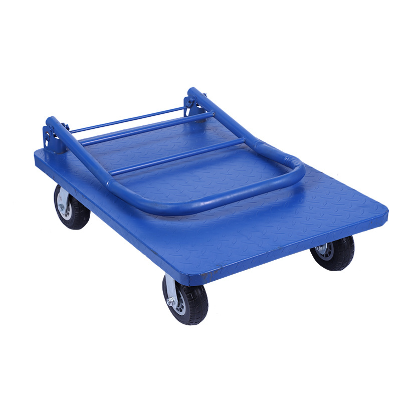 4. The iron flatbed truck manufacturer sells heavy-duty round pipe tiger carts, 20-jin yellow round pipe logistics two-wheeled hand carts Item Picture