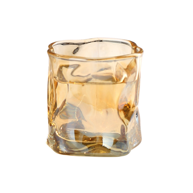High-quality, aesthetically pleasing, irregular-shaped twisted glass, colorful whisky glass, thickened beer glass, twisted, internet-famous, high-quality glass water glass details Picture