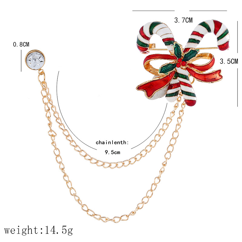 Wholesale of new European and American colored oil-dripping Christmas crutches, double-chain collars, brooches, flower brooches and Christmas gifts Application Scenario