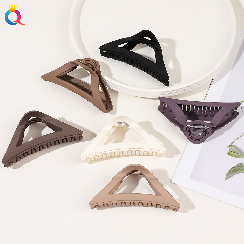 Qiyue Cross-border Matte ins hair clips, large shark clips, high-end styling hair clips, children's hair accessories wholesale details Picture