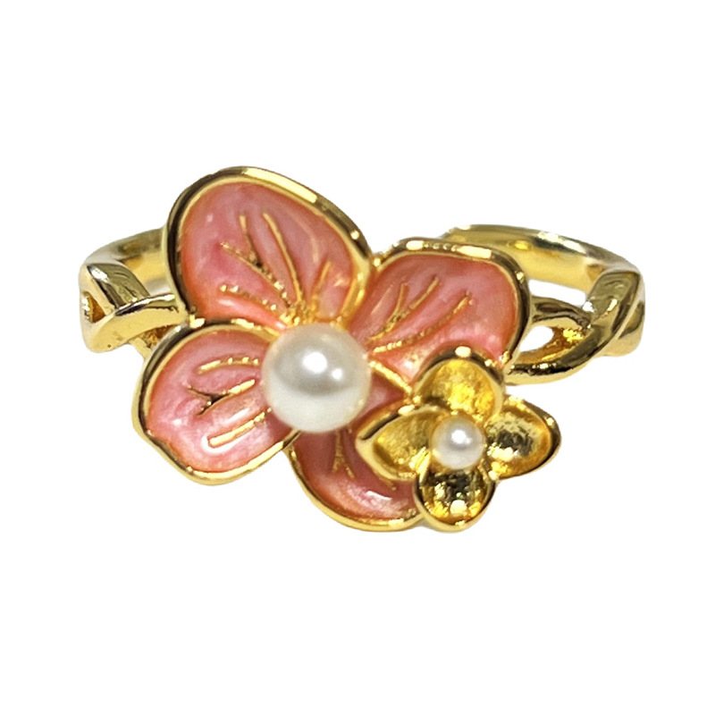 The Baroque light luxury high-end three-dimensional flower ring for women, the French cold style, the niche design sense, and the exquisite ring trend Item Picture