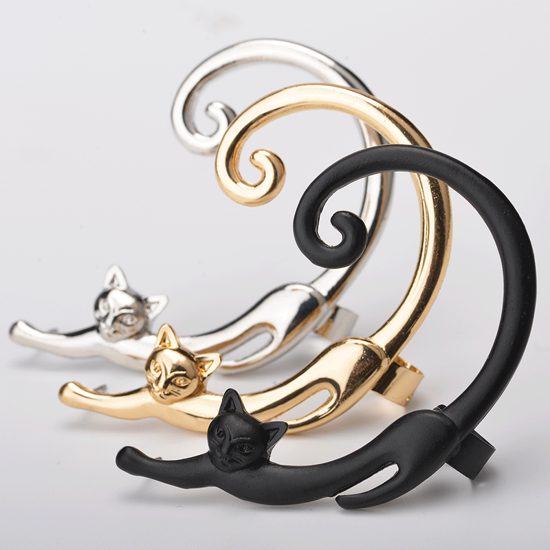 Cute cartoon animal 3D cat stud earrings and ear hangers in European and American style, wish Amazon cross-border bestsellers wholesale details Picture