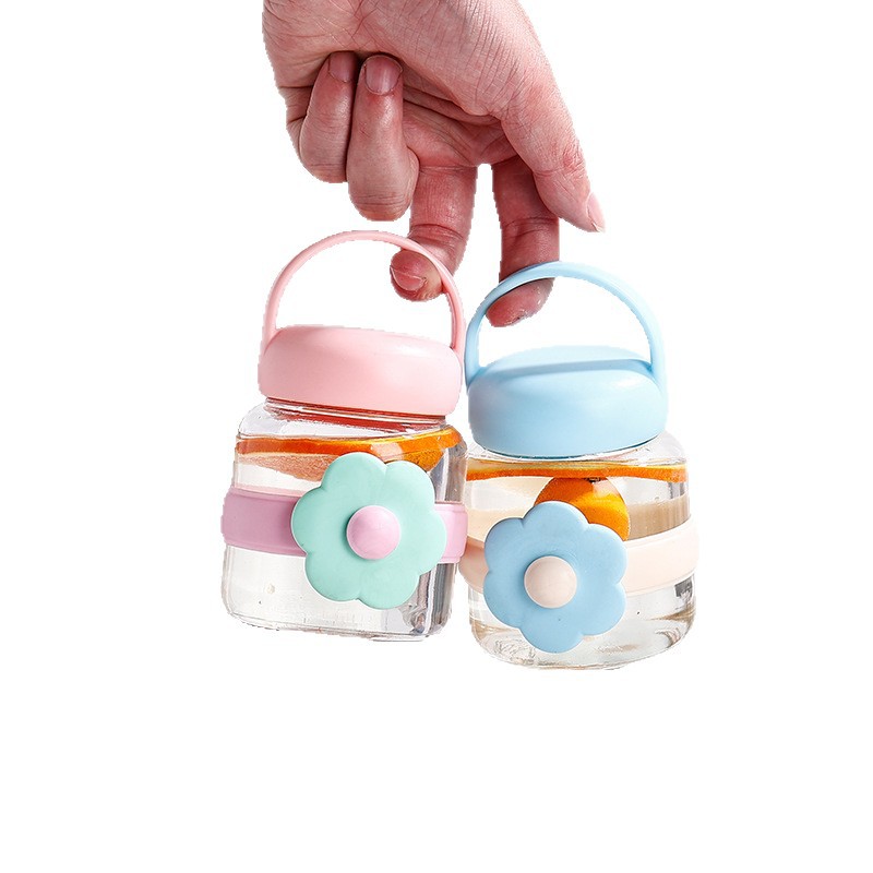 Mini glass cup, small and portable cup for girls, student Internet celebrity, high appearance level, cute and portable milk coffee cup, drinking cup Item Picture