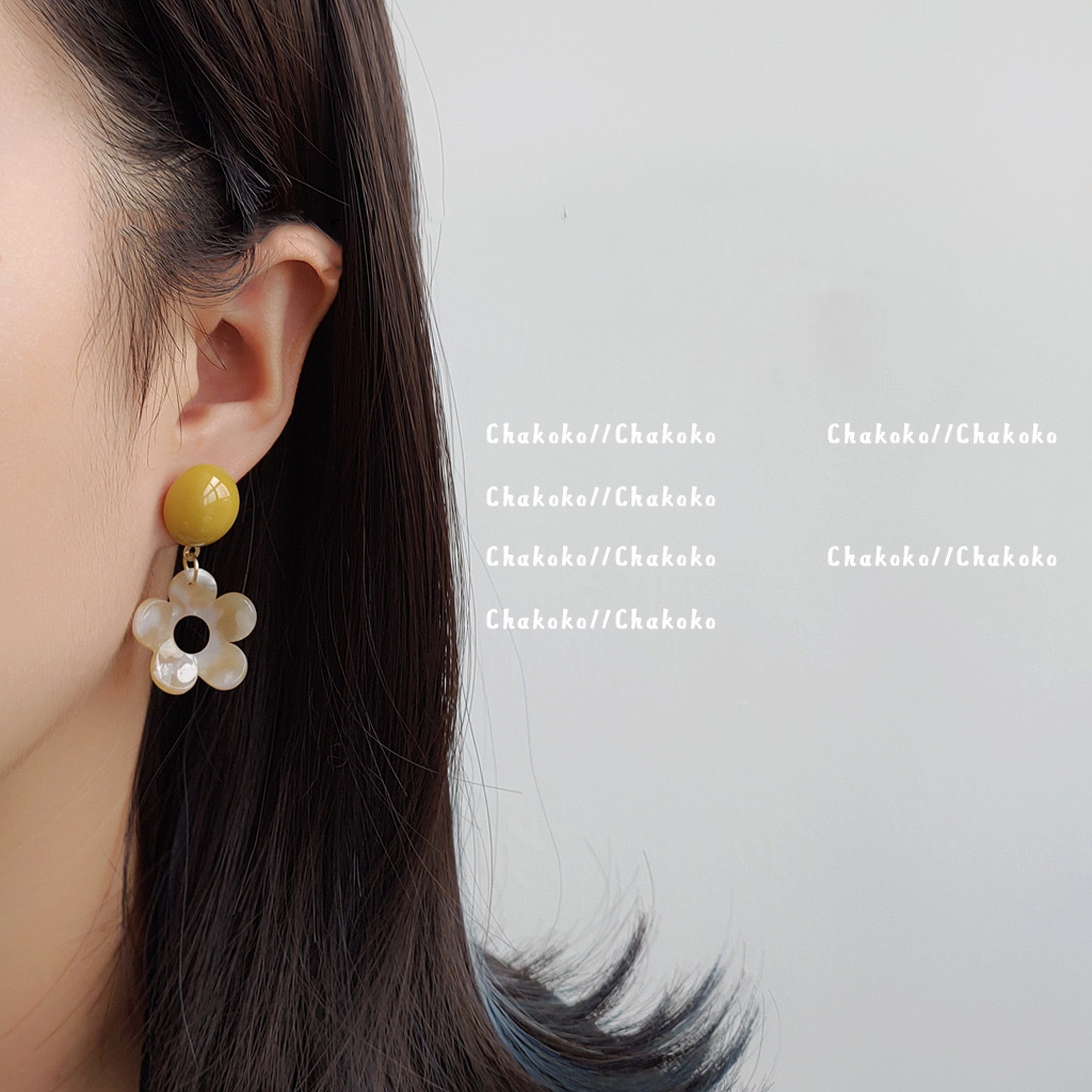 Sweet and colorful flower stud earrings ~ Color-blocking and fresh 2025 summer new earrings, simple and versatile earrings for women full figure