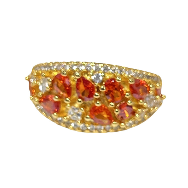 Korean style sweet and cool red diamond elegant, light luxury and high-end open ring, women's Instagram cold style fashionable and exquisite index finger ring Item Picture