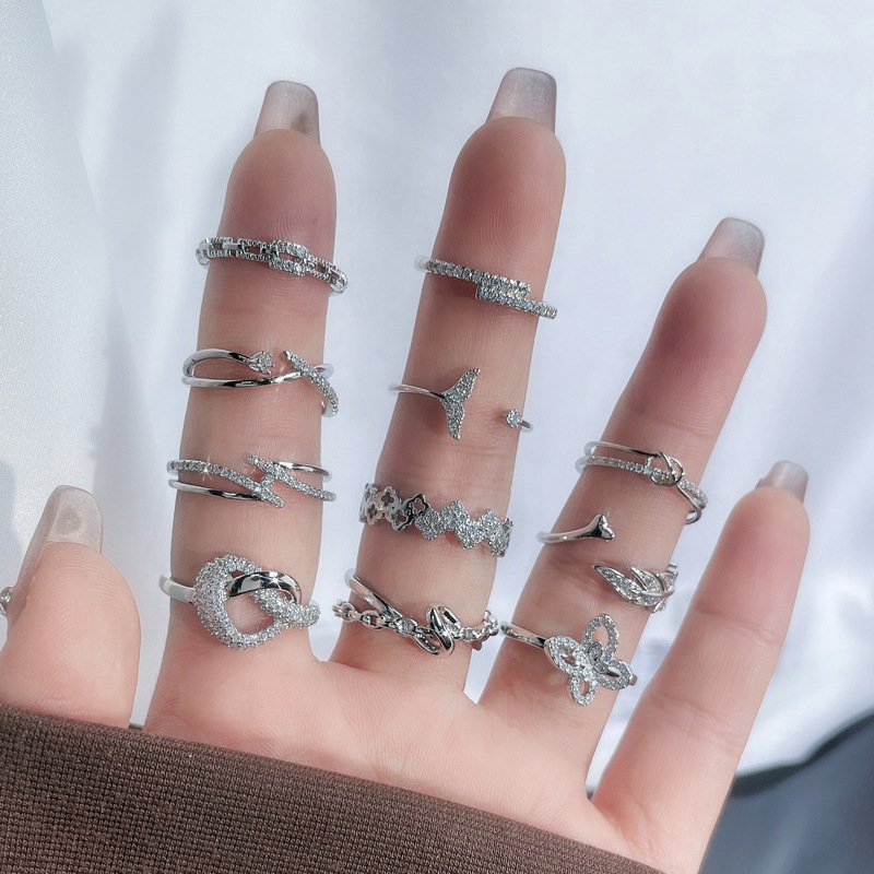A light luxury and niche design, simple and small ring, a cold style, fashionable and individual, whitening autumn and winter accessory ring for women on Instagram Specification drawing