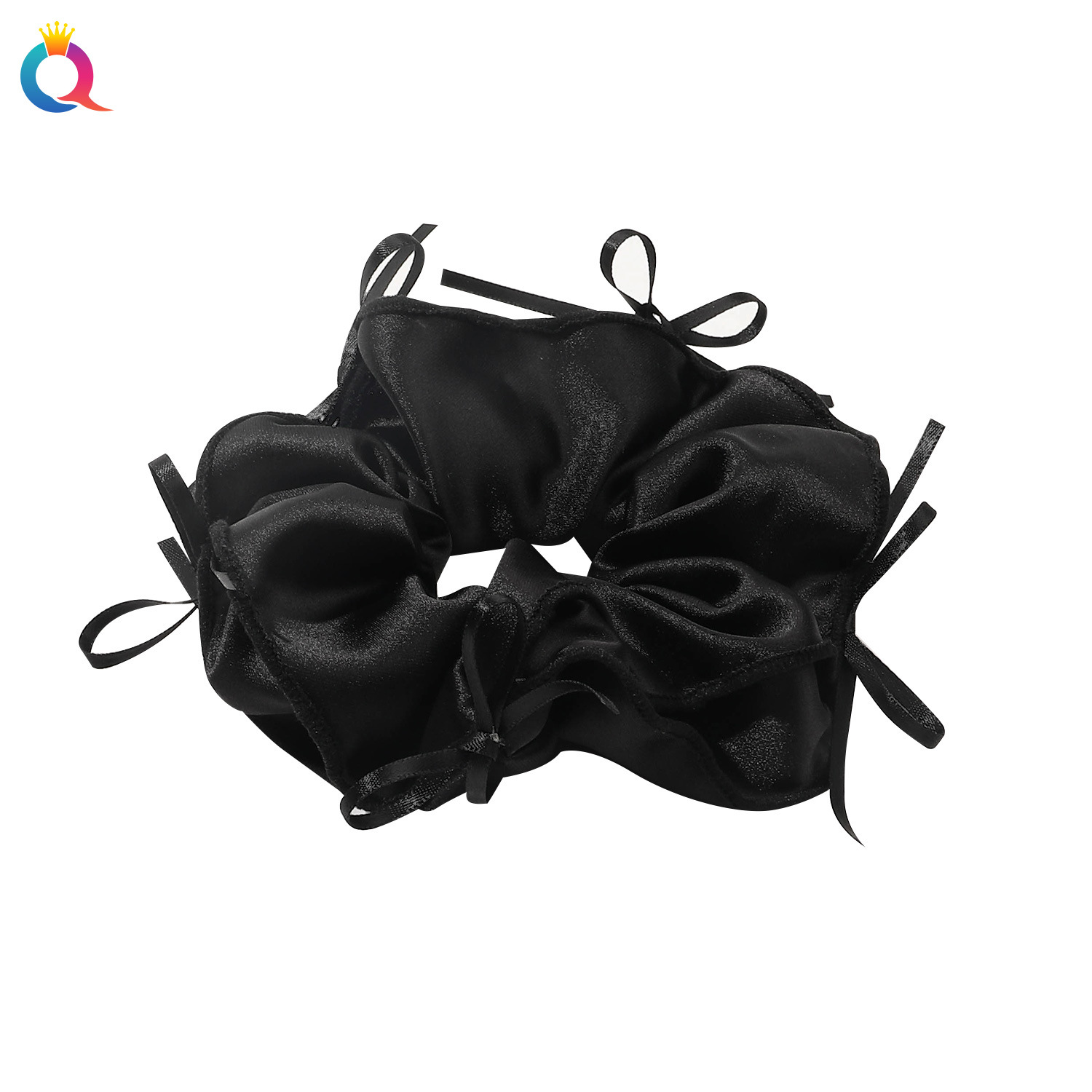 Qiyue French ballet-style ribbon bow, large intestine hair band, sweet and elegant, hair tie, hair tie, leather band for women wholesale Item Picture