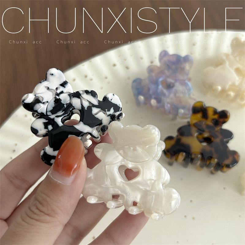 Japanese and Korean cartoon girl, little bear, cute hair clip at the back of the head, ladies' hair accessory, bangs, broken hair clip, summer mini clip details Picture