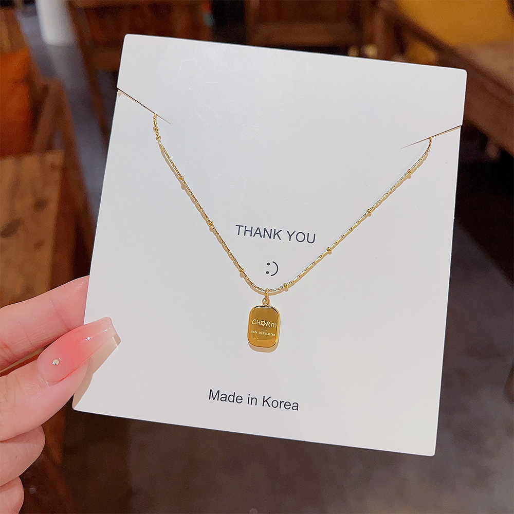Wholesale of titanium steel necklaces with a niche and light luxury style, featuring a cold and elegant feminine charm, and Japanese and Korean fashionable and simple collarbone chains Specification drawing