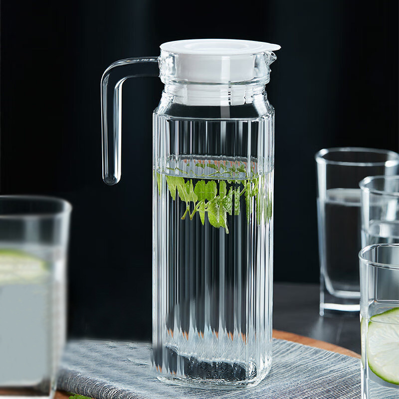 Wholesale of household thickened glass water bottle sets, high-appearation-level cold water bottles, large-capacity beverage cold water bottles for restaurants and commercial use full figure