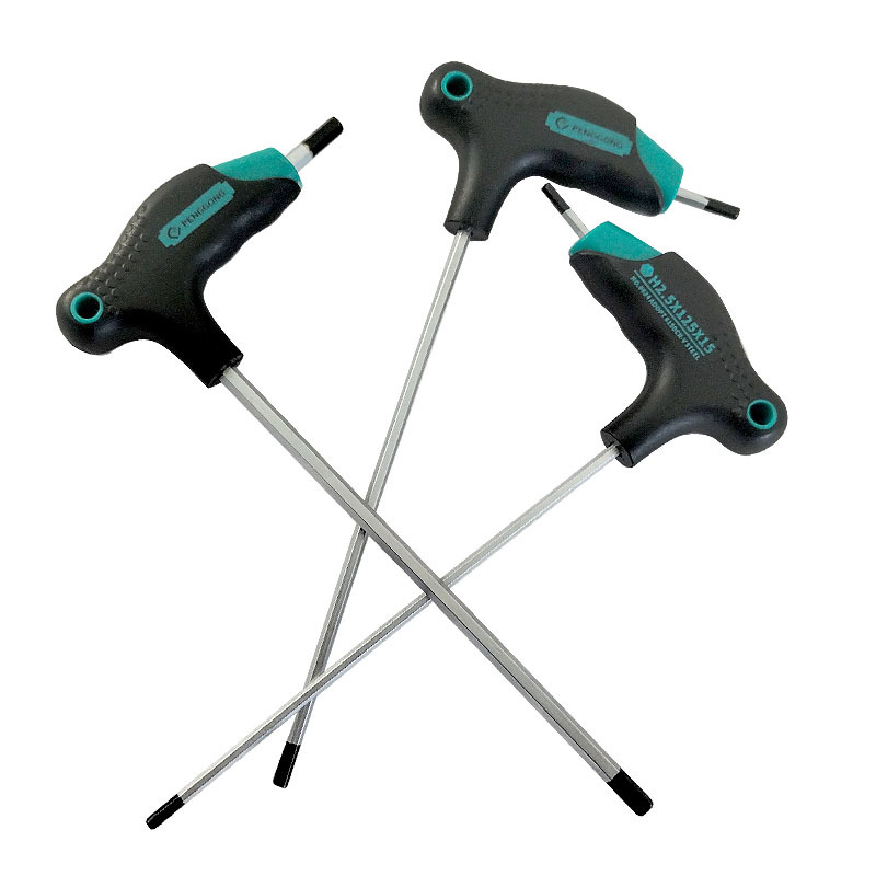 Wholesale of chromium-vanadium steel extended labor-saving 7-type Allen wrench and T-type crutch Allen wrench Specification drawing