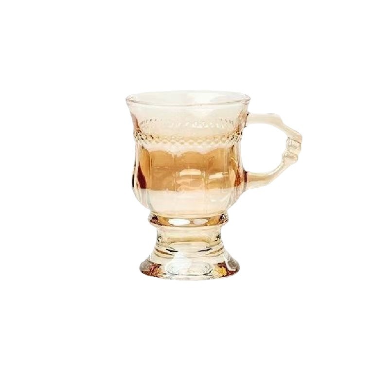 Amber tall glass, vintage wine glass, high appearance level coffee cup, thickened cup, souvenir water cup wholesale Item Picture