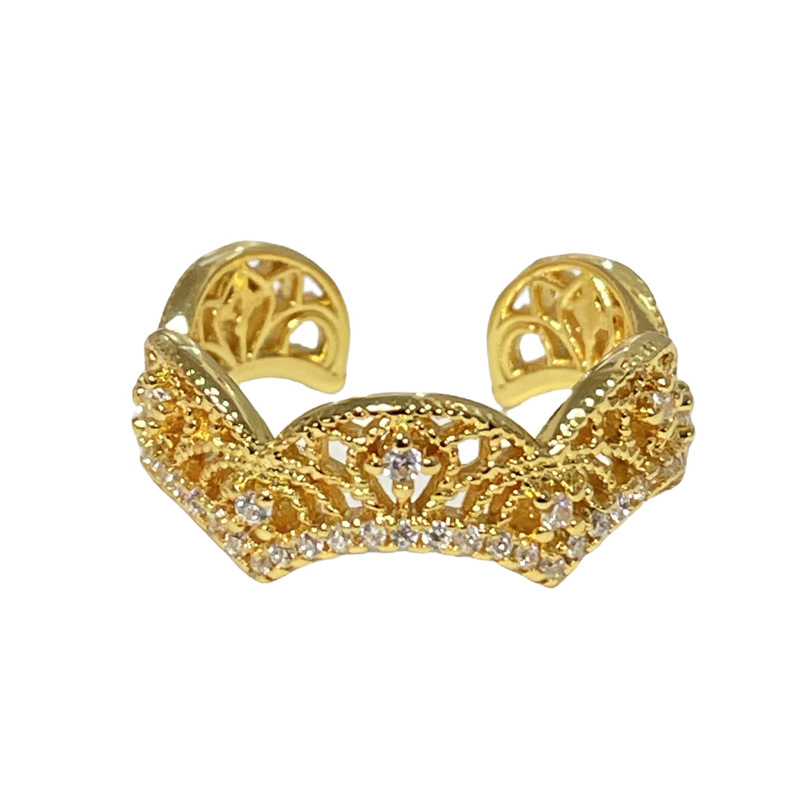 A new retro lace hollowed-out line fashionable open ring for women on Instagram, with a unique, sweet, cool and high-end look Item Picture