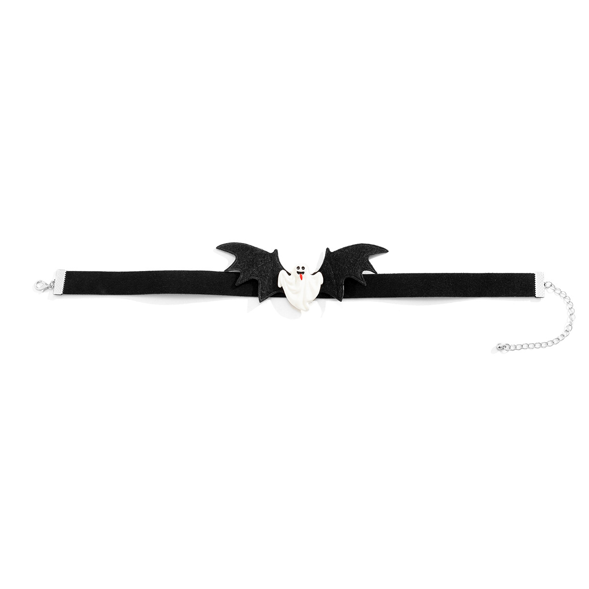 European and American cross-border accessories, Gothic style, sweet and cool, dark bat collarbone chain, Halloween party, black ghost necklace Item Picture