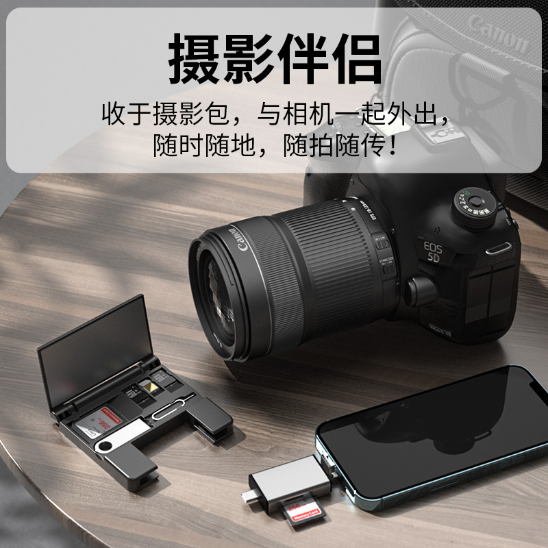 The multi-functional OTG card reader is suitable for the OTG converter of iphones, external USB flash drives, SD TF cameras and other devices Application Scenario