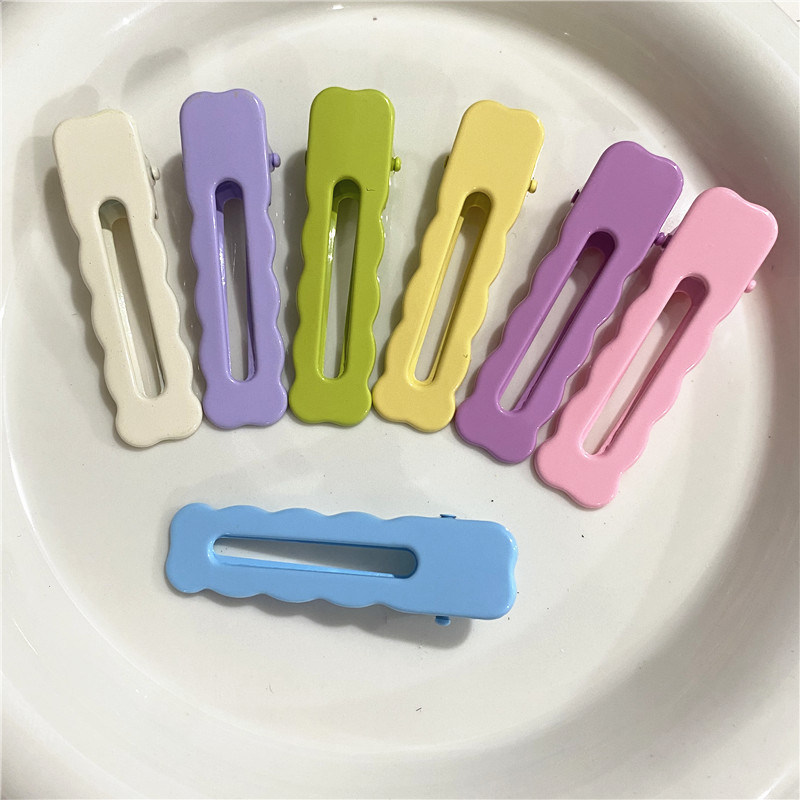 High-quality metal square seamless hair clips, wholesale wavy dopamine hair clips, bangs clips, side clips, diy hair clips Specification drawing