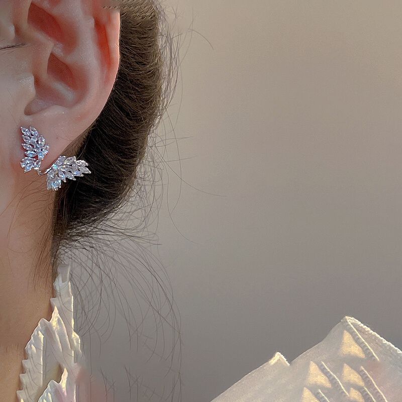 Trendy and dazzling ~ Light luxury Zircon butterfly Stud earrings for Women s925, a niche high-end design with a fashionable and unique style details Picture