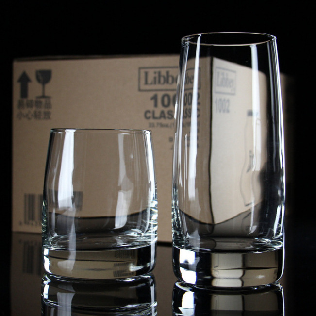 Libby glass cups, milk cups, beverage cola cups, creative juice cups, tea cups, transparent thick-bottomed straight glass cups details Picture