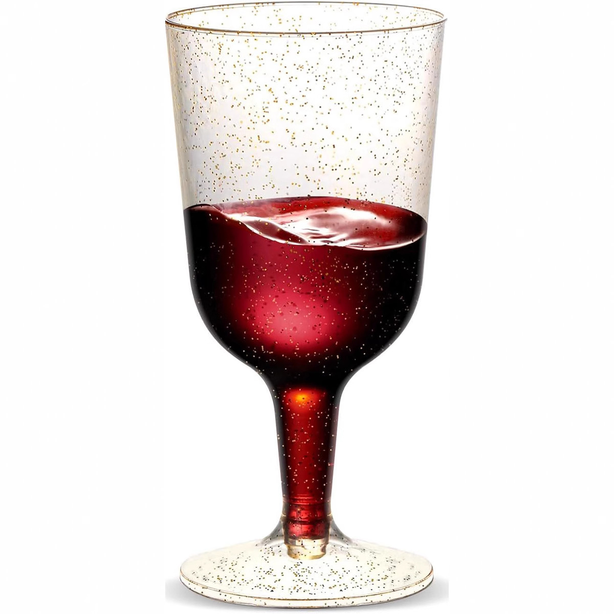 Wholesale of cross-border disposable red wine glasses, wedding party highball glasses, dessert cocktail glasses, plastic gold powder champagne glasses Item Picture
