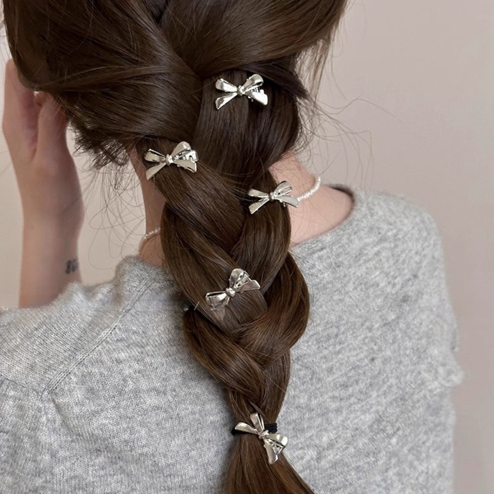 Sweet and cool bow metal small hair clips, women's side ear clips, forehead seamless bangs, hair clips, hairpins, hair accessories Specification drawing