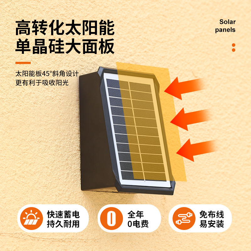 Solar outdoor waterproof garden lamp landscape wall lamp Specification drawing