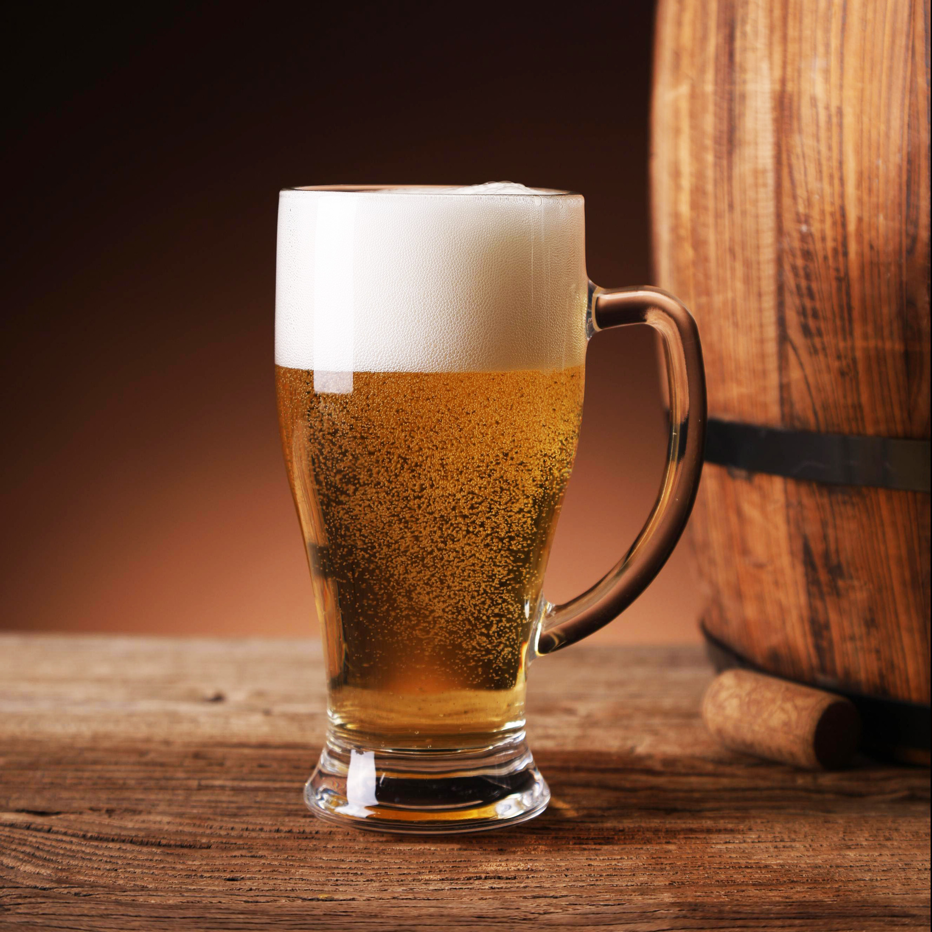 【 Wholesale in Stock 】 Large-capacity draft beer cups, bar glass beer cups, simple and thickened with handles, can be printed with logos Specification drawing