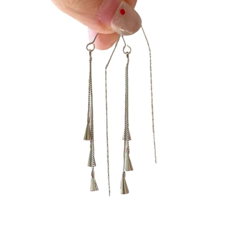 Unique water drop tassel ear thread women's 2025 new bestseller, high-end and exquisite earrings, French style earrings and earrings Item Picture