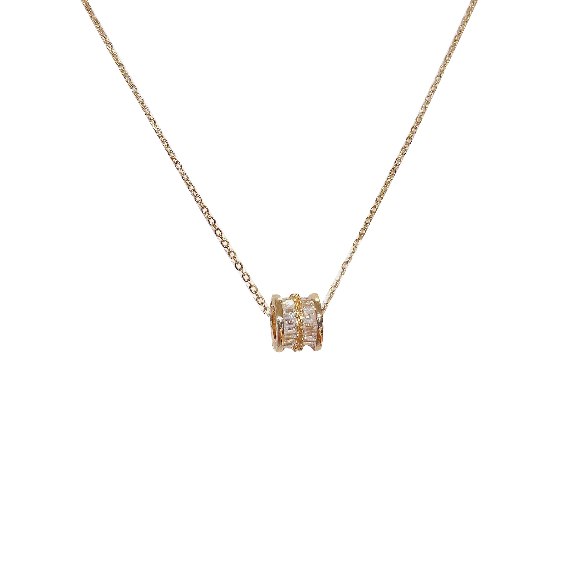 A light luxury and niche titanium steel necklace, a Korean fashion influencer's fresh collarbone chain, a trendy and simple zircon pendant Item Picture