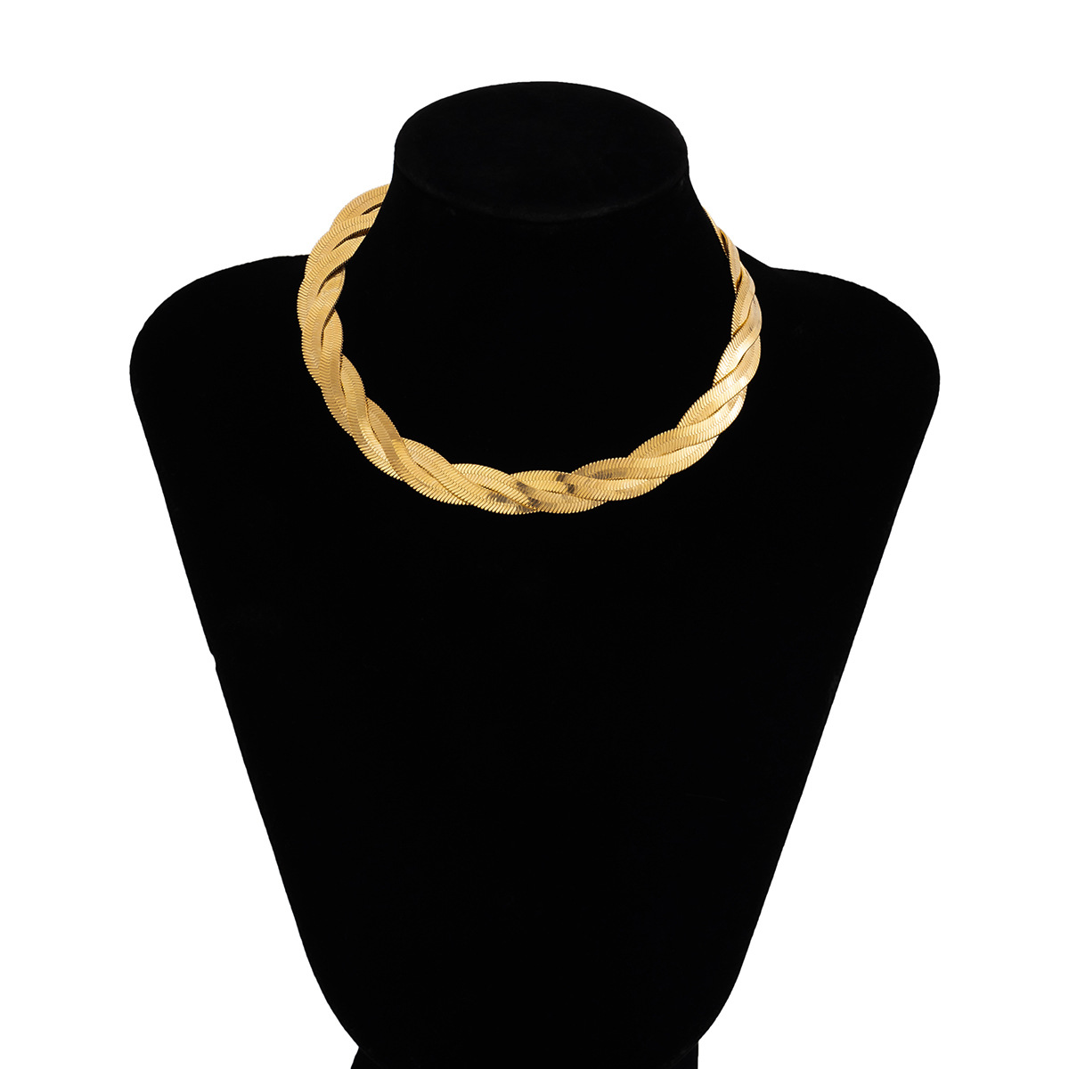 European and American cross-border jewelry, cold style design sense, plain chain collarbone chain necklace, simple snake bone chain metal necklace for women Item Picture
