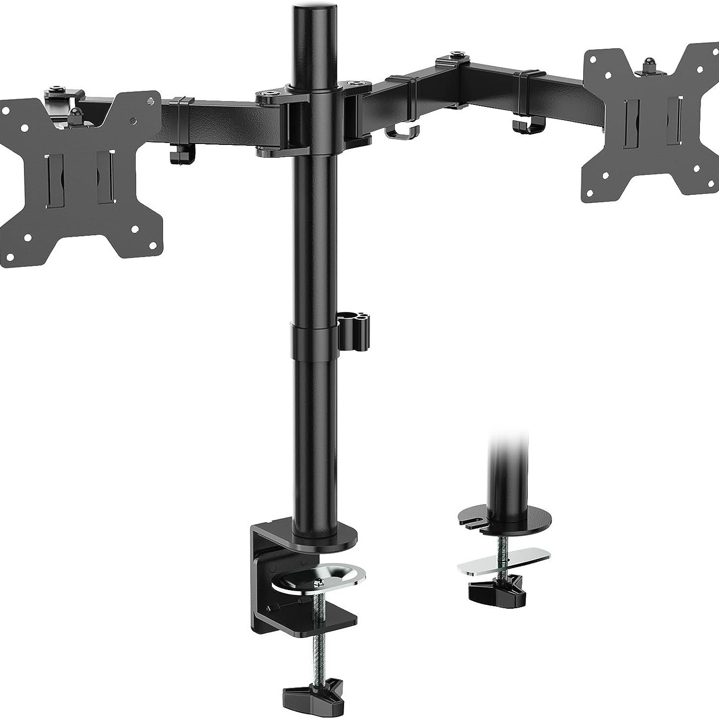 Monitor stand arm, non-drilling rotating dual-screen fixture, perforated computer screen universal lifting and height-increasing frame full figure