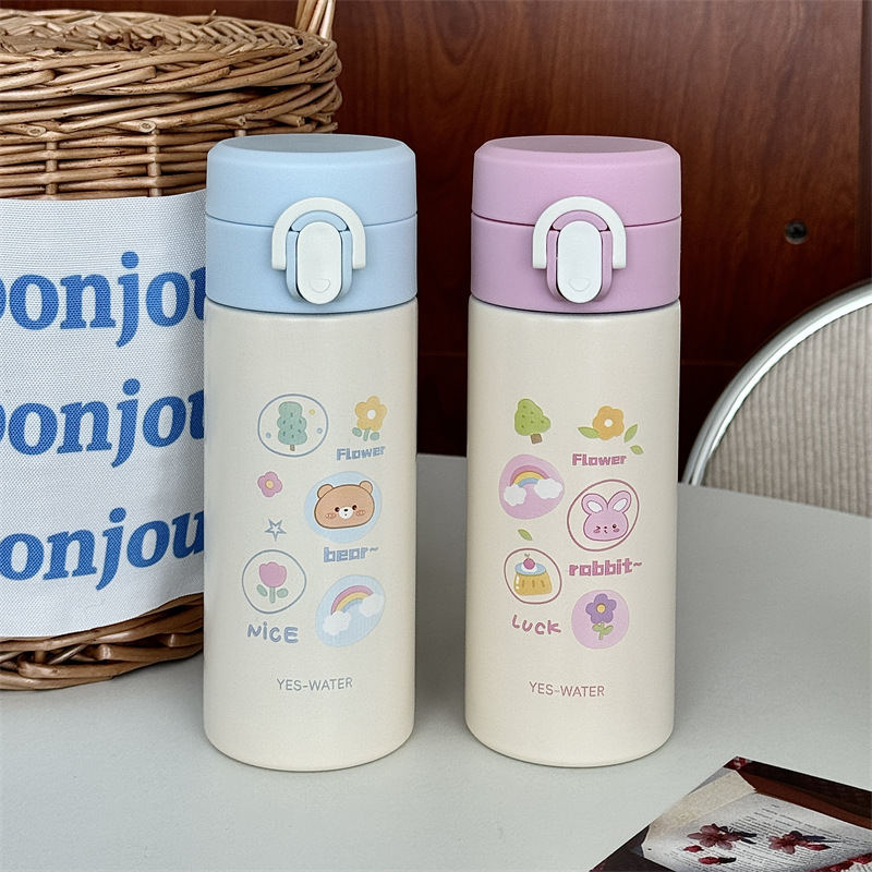 Cute cartoon mini portable cup, small-capacity mixed card bouncing direct drinking children's insulated cup, small gift wholesale full figure
