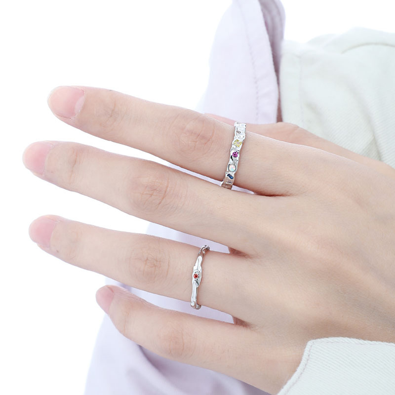 A light luxury and high-end colored zircon open ring, a niche design for women, with a cool and sweet personality on Instagram details Picture