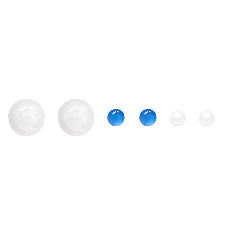 Six-piece round geometric pearl stud earrings for women, fashionable, small and elegant ear-nourishing set earrings, 2025 new style earrings Item Picture