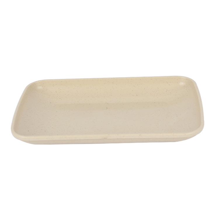 Wheat bellflower household rectangular tray plate, restaurant rectangular plate, simple plastic plate, snack plate Item Picture